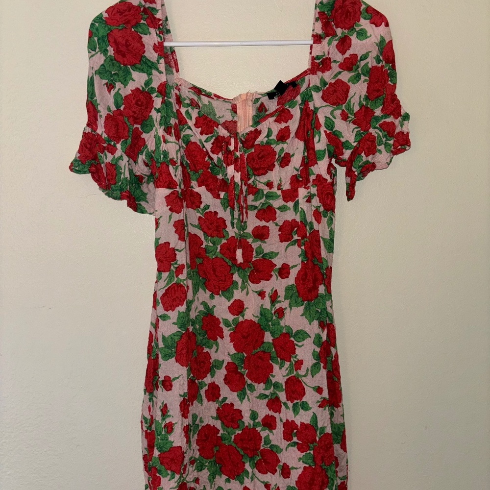 Floral sweetheart mini dress